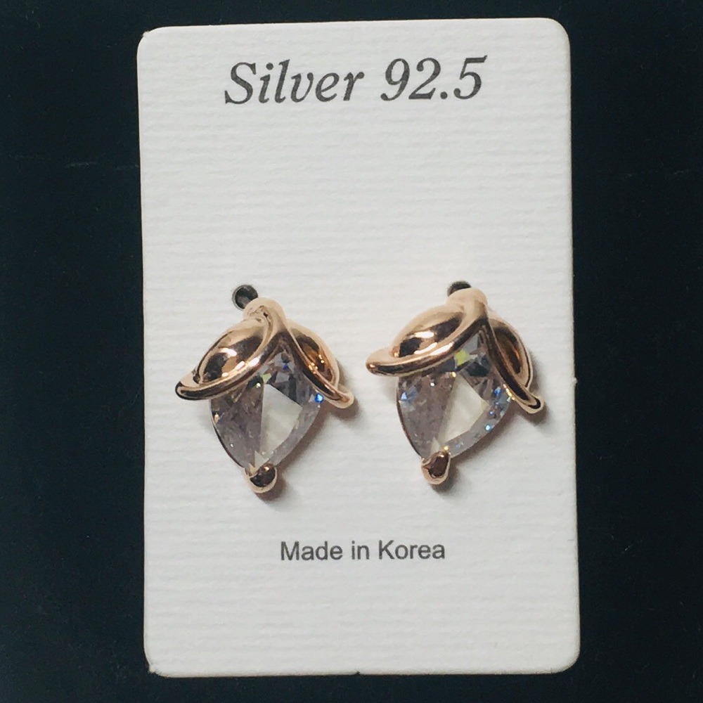 Silver 92.5 Stud Earrings Made in Korea